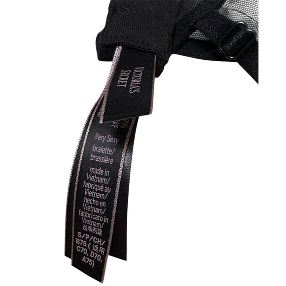 Victorias Secret Satin Bow Bra with Rhinestone Straps - Picture 3 of 3